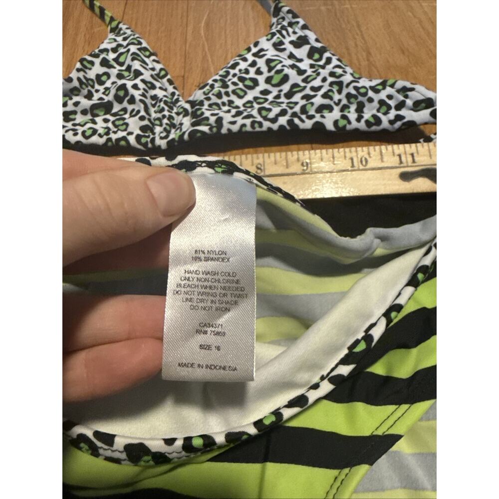 NEW Malibu Design Group Little Girls Sz 16 3-pc Set Bikini Swimsuit + Skirt - Picture 3 of 5